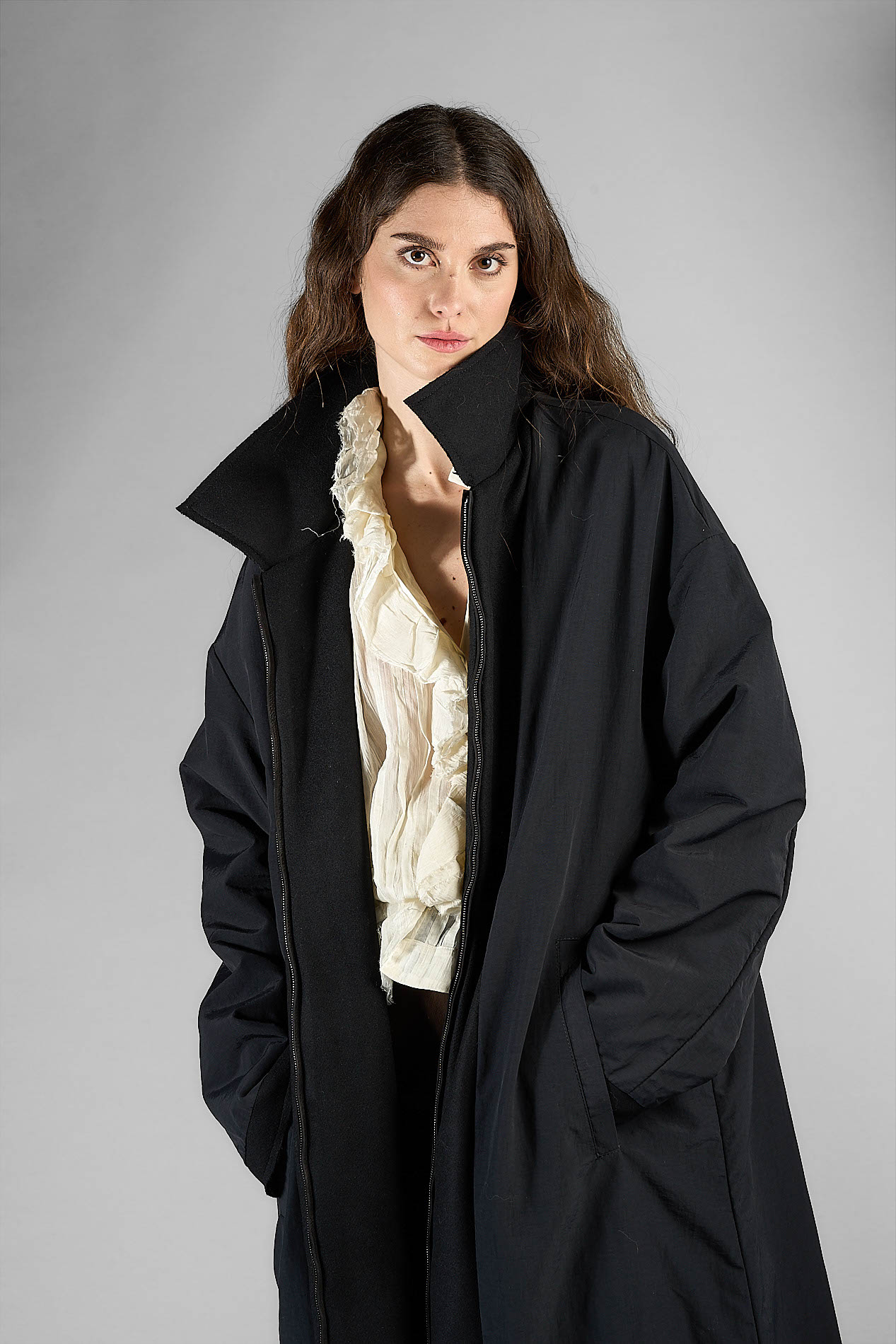 DANIELE BASTA LEATHER AND SILVER JACKET